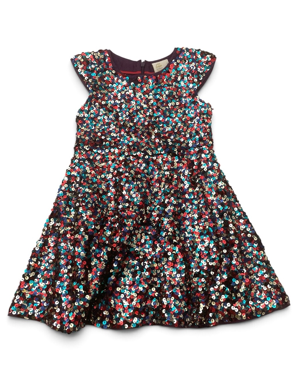 Mini Boden Roald Dahl Multicolored Sequined Party Dress, Size 4-5